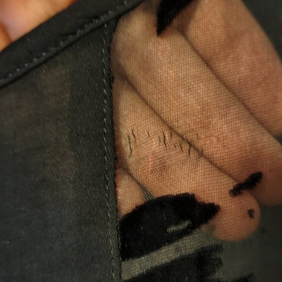 CAbi Black Semi Sheer Floral Velvet Burnout Blouse - Picture 5 of 9